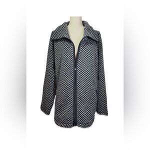 Talbots Chevron Knit Jacket Women’s Size 2X Front Zipper